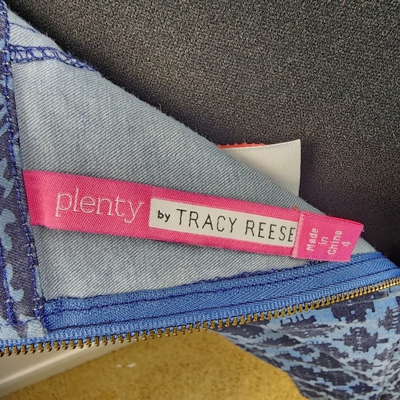 Plenty by Tracy Reese Anthropologie Boho Style Blue Straight Maxi Skirt Size 4 - Picture 6 of 9